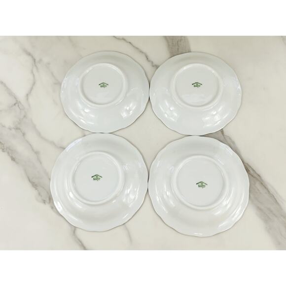 Johann Haviland Floral Splendor Saucers 6 1/4" Silver Trim 80s Germany x4 Vtg - Picture 14 of 16